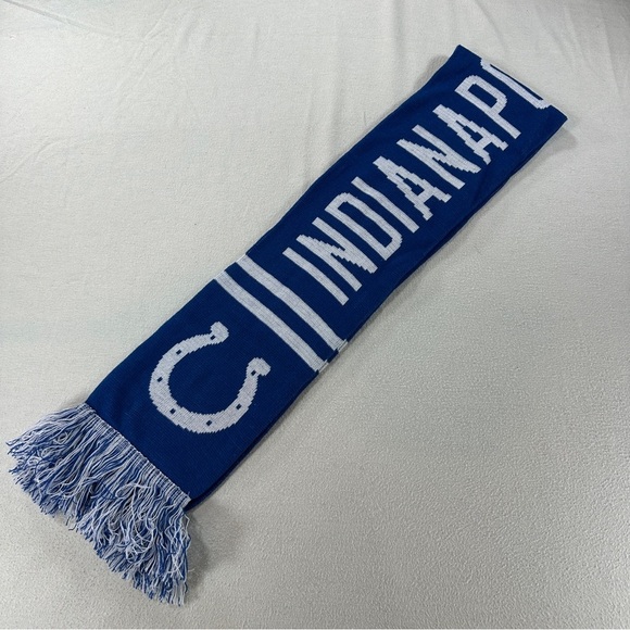 NFL Indianapolis Colts Blue and White Double sided Horseshoe Scarf 60” Length - Picture 7 of 9